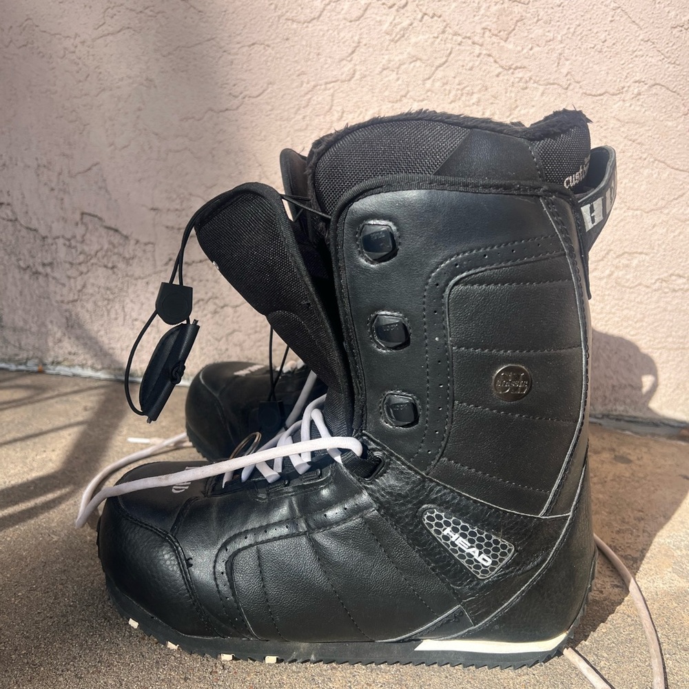 Head Black Snowboard Boots with White Laces